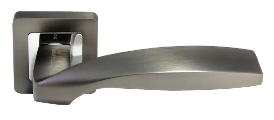 SHELL, ручка дверная на квадратной накладке MH-45 GR/CP-S55, цвет - графит/хром