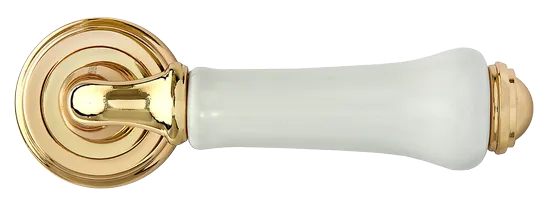 UMBERTO, ручка дверная MH-41-CLASSIC PG/W, цвет - золото/белый