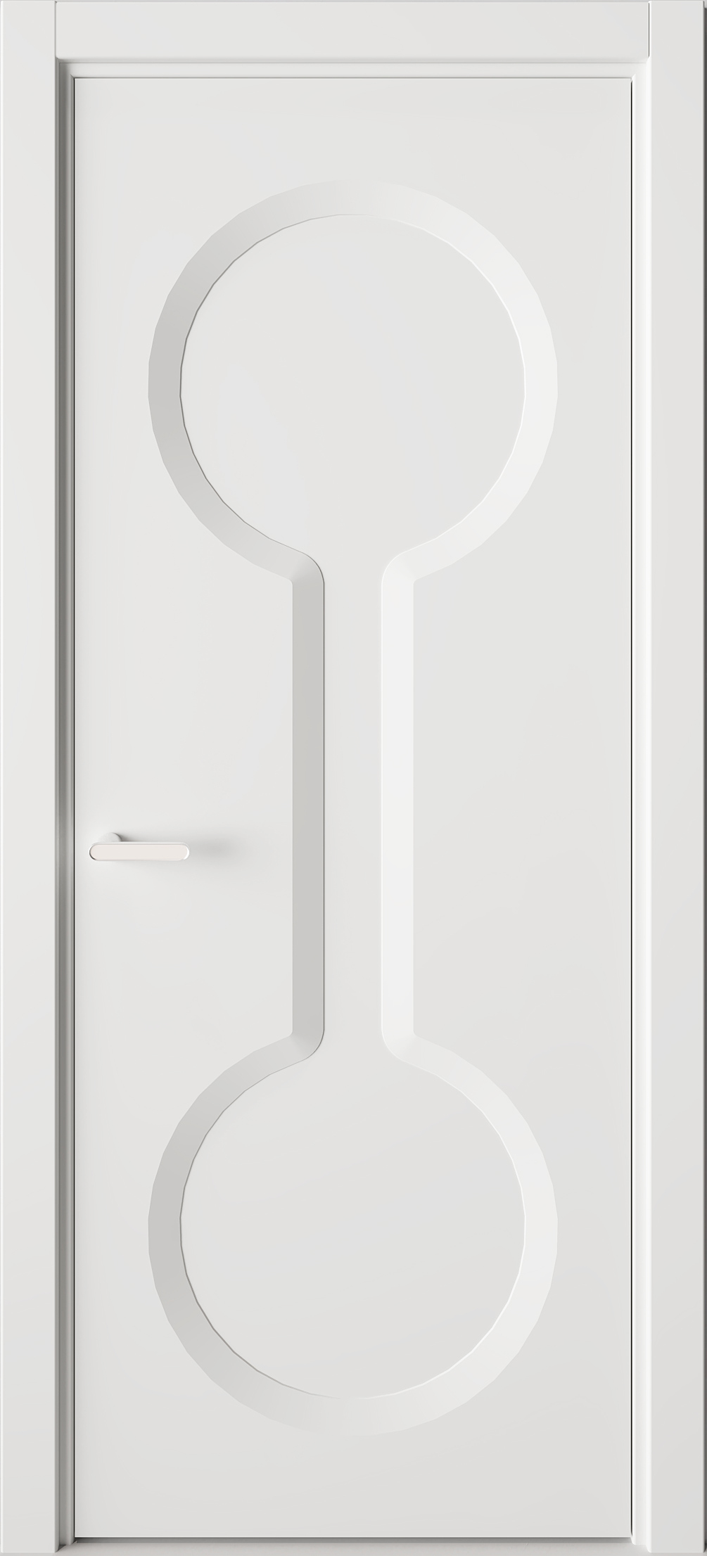 Межкомнатная дверь Солярис 78.175:КВ4 белый глянцевый