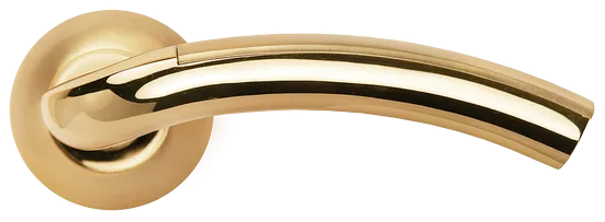 ПАЛАЦЦО, ручка дверная MH-02P SG/GP, цвет мат.золото/золото,с перфорацией