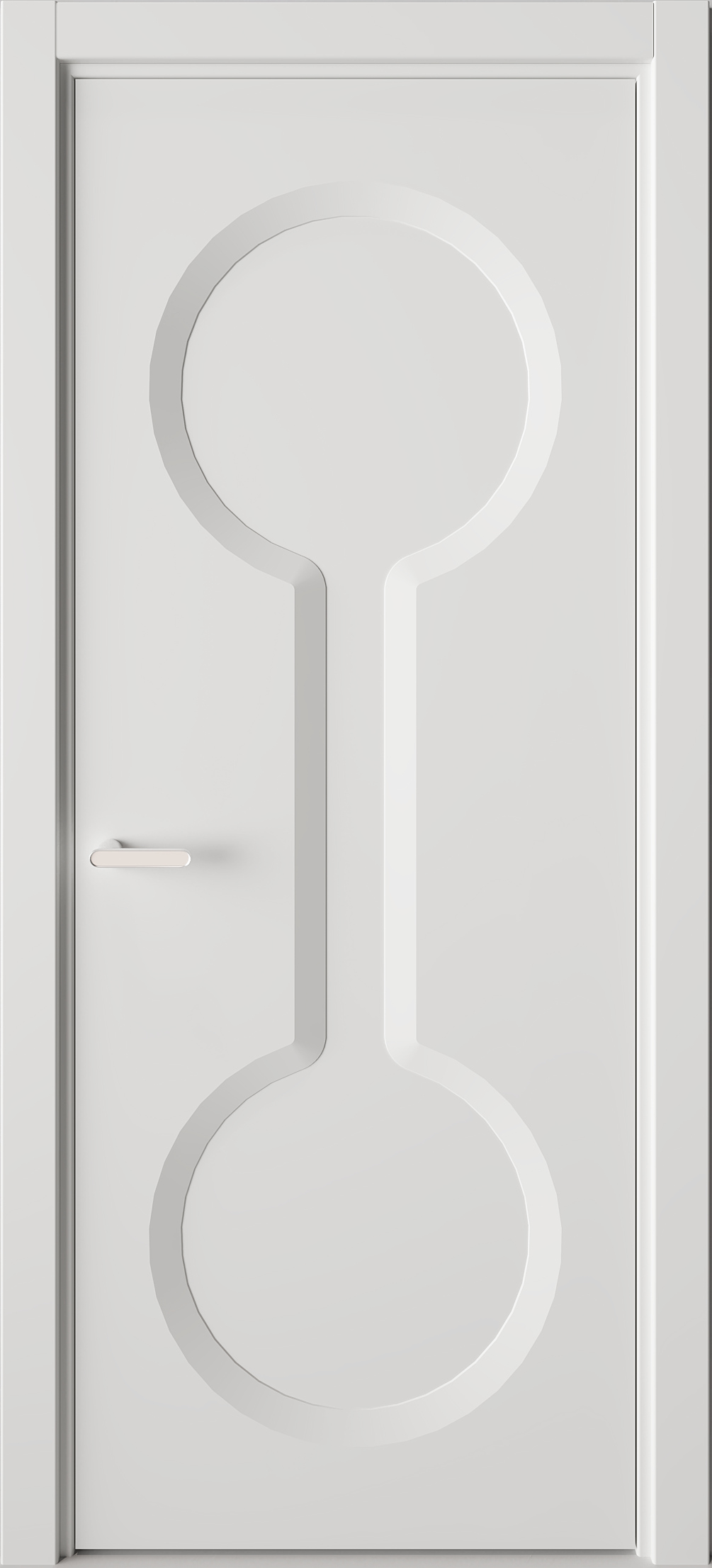 Межкомнатная дверь Солярис 78.175:КВ4 белый матовый